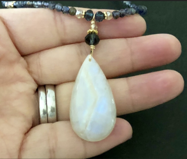 Moonstone, Blue Iolite, 24K Gold Vermeil, Prairie Ice