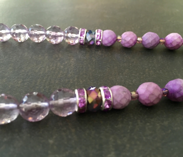 Bohemian Tassel Necklace, Purple Stone, Long Layering Necklace, Mala Style