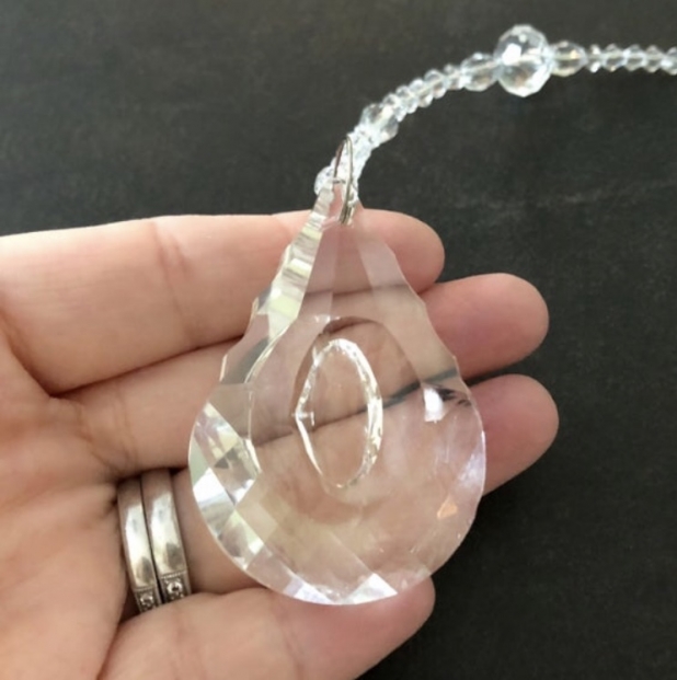 Crystal Sun Catcher, Hanging Ornament, Handmade by Prairie Ice,