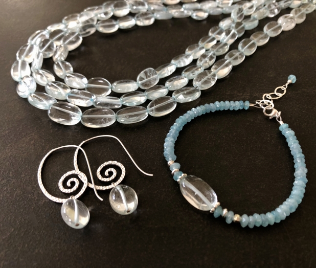 Aquamarine Jewelry, Handmade by Prairie Ice