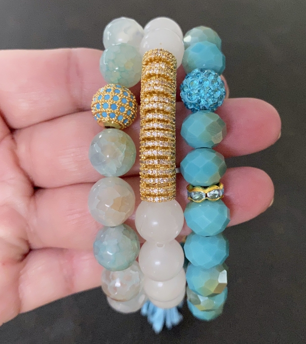 Stretch Bracelet Set, Stone Stacking Bracelets, Boho Jewelry