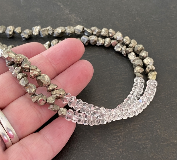 Silver Stone Necklace, Boho Glam, Handmade by Prairie Ice
