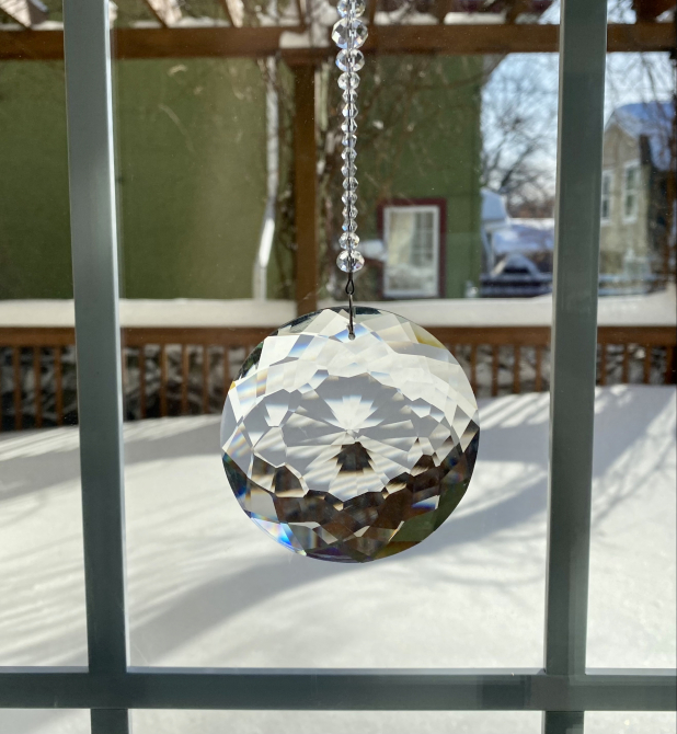 Crystal Sun Catcher, Large Crystal Prism Ornament, Window Decoration