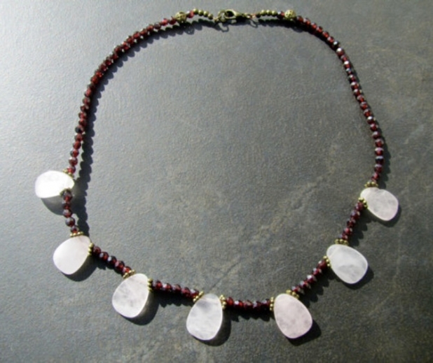 Prairie Ice Handmade Jewelry, Gemstone Necklace, Semi Precious, Slice Necklace