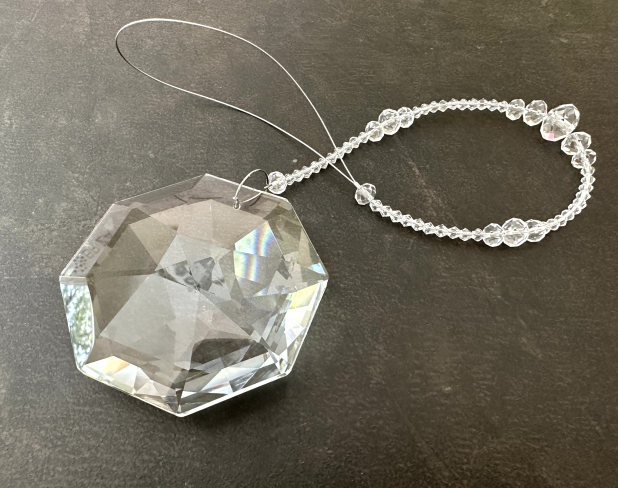 Large Crystal Sun Catcher, Crystal Octagon, Window Decoration, Unique Gift