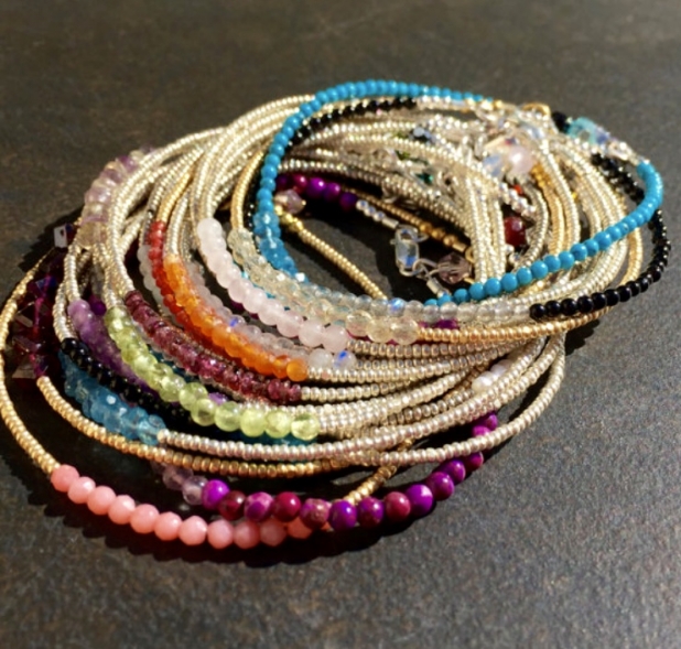 Dainty Gemstone Stacking Bracelets