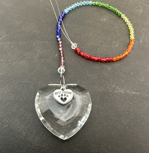 Rainbow Bridge Sun Catcher, Crystal Ornament, Pet Loss, Pet Memoriam