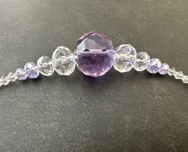 Large Crystal Sun Catcher, Clear and Lavender Crystal, Window Ornament