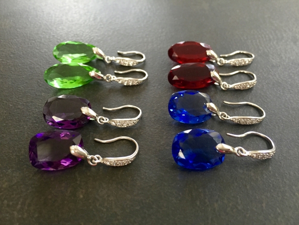 Green Quartz Teardrop Earrings, Statement Earrings, Sterling Silver, Sparkly