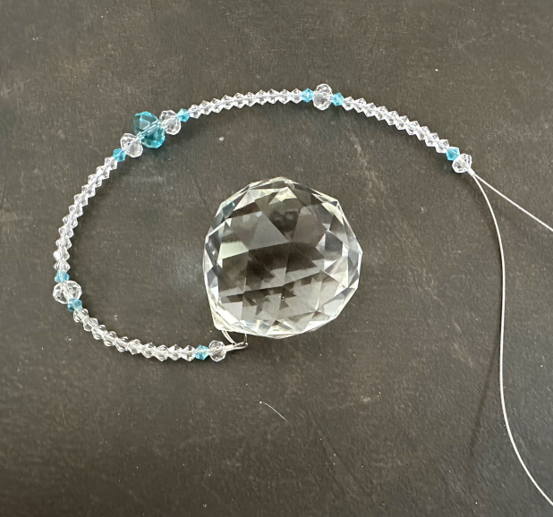 Crystal Sun Catcher, Aqua Crystal Prism, Hanging Crystal Ornament, Unique Gift