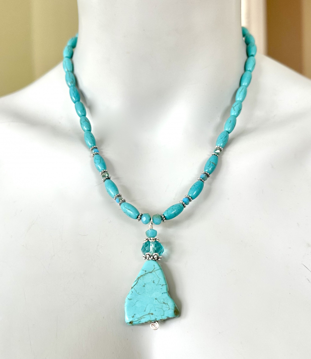 Aqua statement necklace on sale