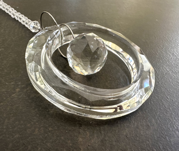 Crystal Sun Catcher, Crystal Ring Ornament, Unique Gift Under 50,