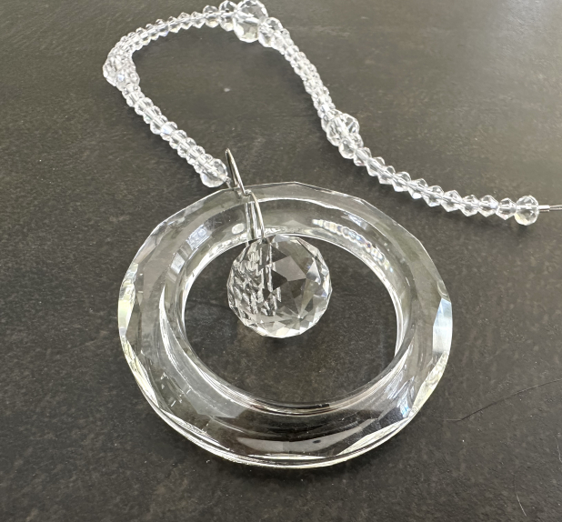 Crystal Sun Catcher, Crystal Ring Ornament, Unique Gift Under 50,