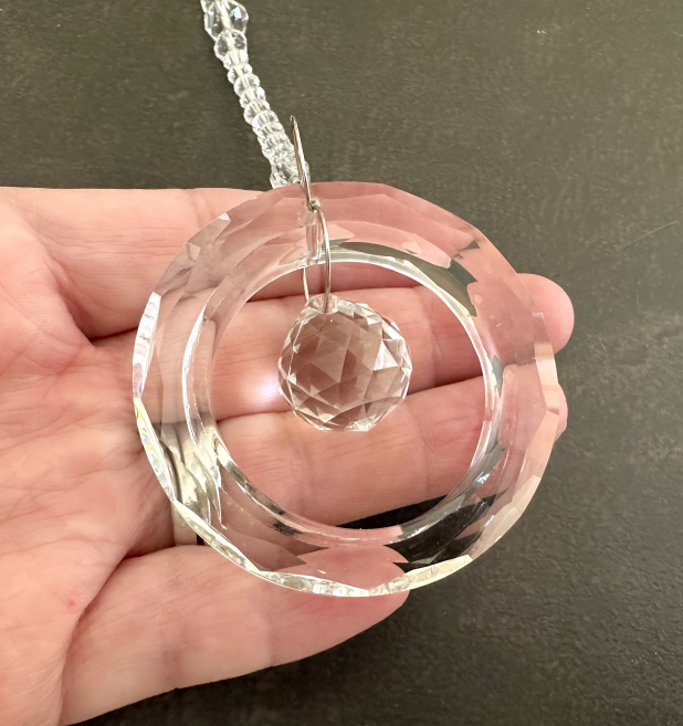 Crystal Suncatcher, Ring Raindrop, Clear Crystal, Made in Canada