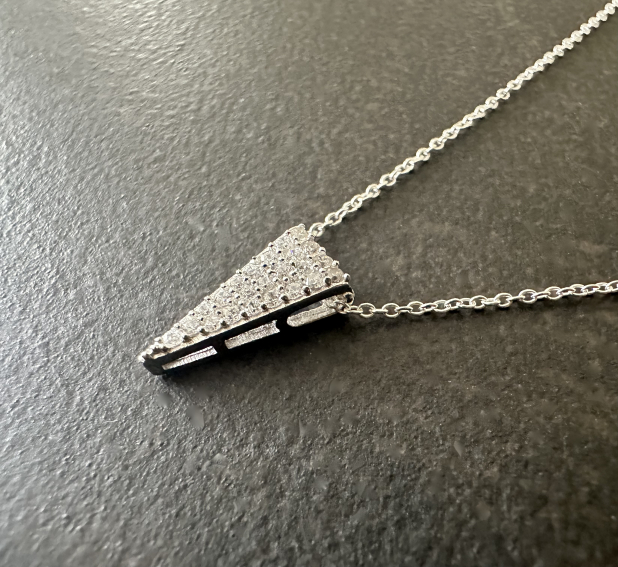 Dainty CZ Necklace, Triangle Necklace, Sterling Silver Chain, Prairie Ice Jewelr