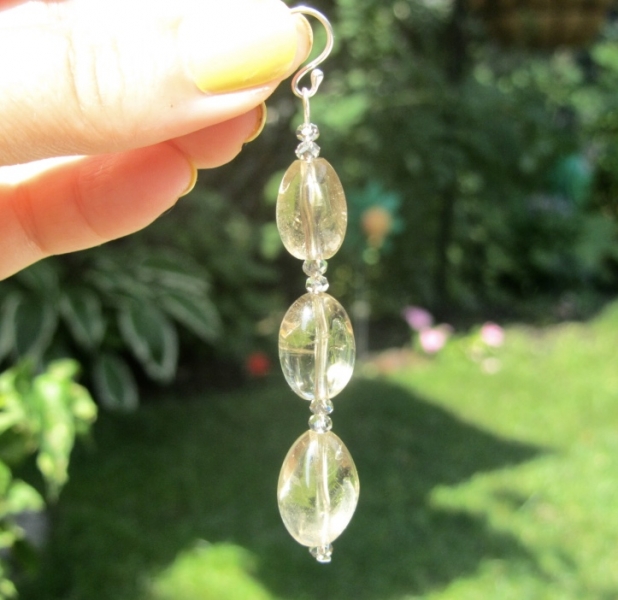 Quartz Statement Earrings, Smoky Quartz, Natural Stone, Sterling, Prairie Ice