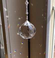 Giant Crystal Sun Catcher, Crystal Prism Ornament, Crystal Sphere